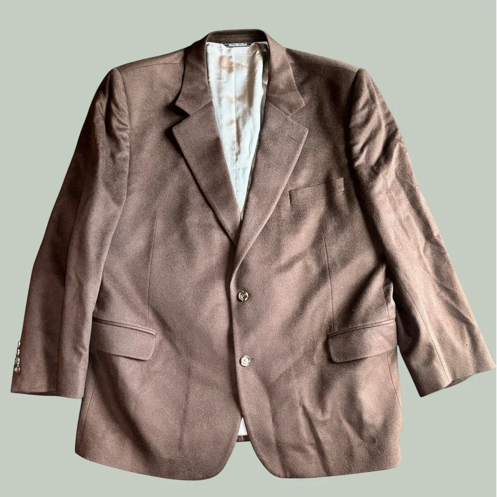 Jack Victor Premier Loro Piana 100% Cashmere‎ Blazer Brown 50R Luxury Old Money